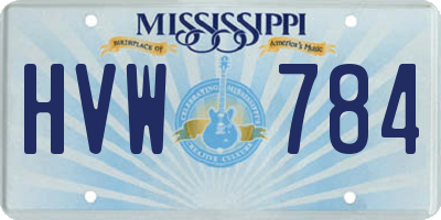 MS license plate HVW784