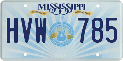 MS license plate HVW785
