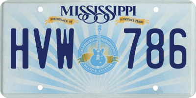 MS license plate HVW786