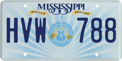 MS license plate HVW788