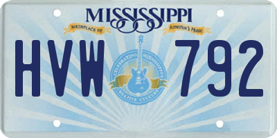 MS license plate HVW792