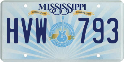 MS license plate HVW793