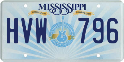 MS license plate HVW796