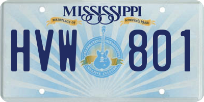 MS license plate HVW801