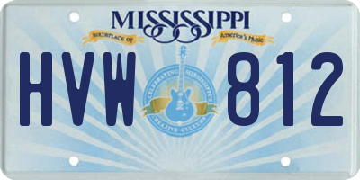 MS license plate HVW812
