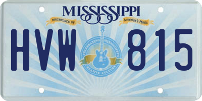 MS license plate HVW815