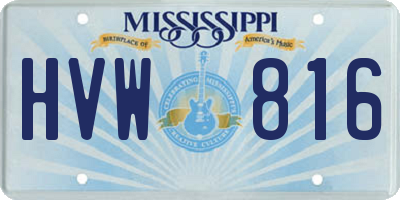 MS license plate HVW816