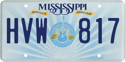 MS license plate HVW817