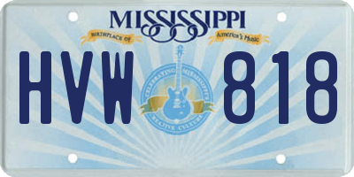 MS license plate HVW818