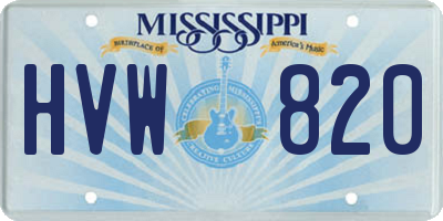 MS license plate HVW820