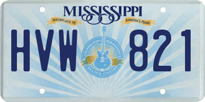 MS license plate HVW821