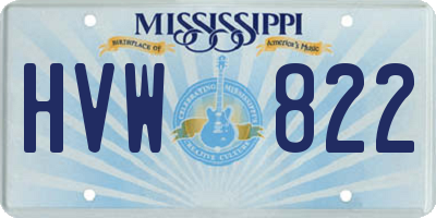 MS license plate HVW822