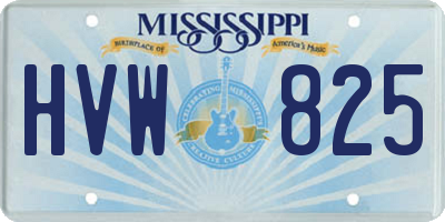 MS license plate HVW825