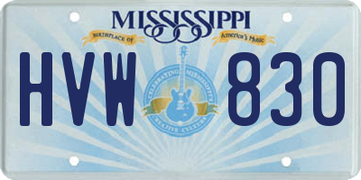 MS license plate HVW830