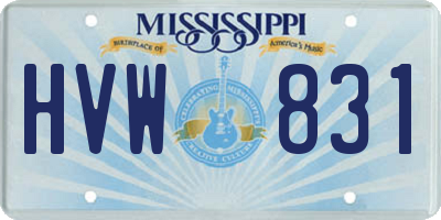 MS license plate HVW831