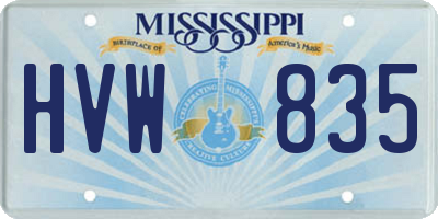 MS license plate HVW835