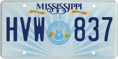 MS license plate HVW837