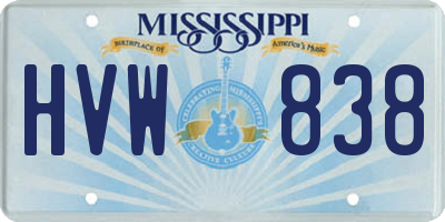 MS license plate HVW838