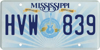 MS license plate HVW839