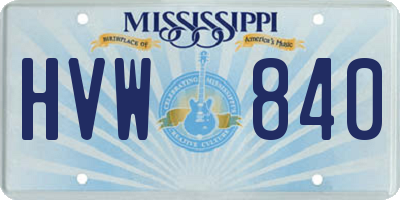 MS license plate HVW840