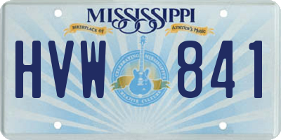 MS license plate HVW841