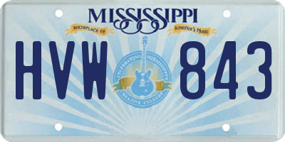 MS license plate HVW843