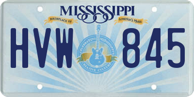 MS license plate HVW845