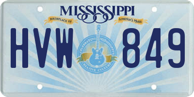 MS license plate HVW849