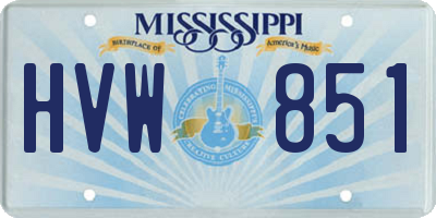 MS license plate HVW851