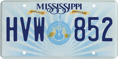 MS license plate HVW852