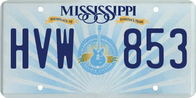 MS license plate HVW853
