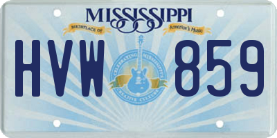 MS license plate HVW859