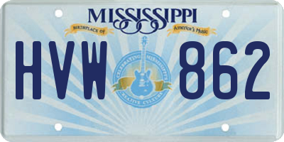 MS license plate HVW862