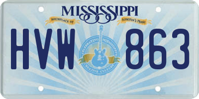MS license plate HVW863