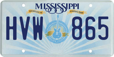 MS license plate HVW865