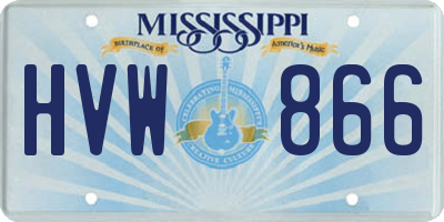 MS license plate HVW866