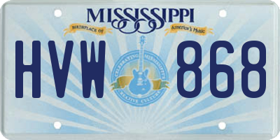 MS license plate HVW868