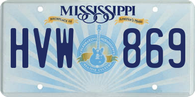 MS license plate HVW869