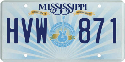MS license plate HVW871