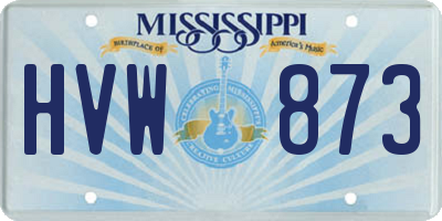MS license plate HVW873