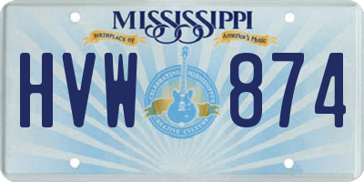 MS license plate HVW874