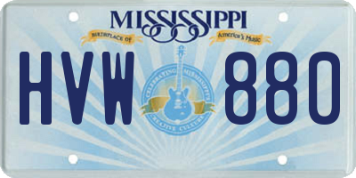 MS license plate HVW880