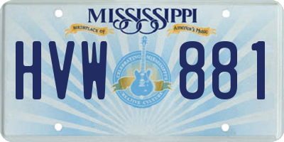 MS license plate HVW881