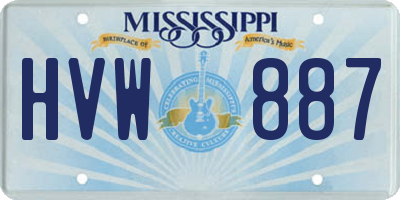 MS license plate HVW887