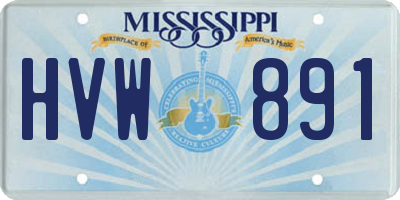 MS license plate HVW891