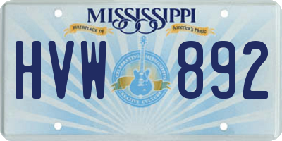MS license plate HVW892