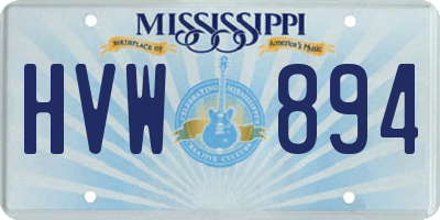 MS license plate HVW894