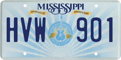 MS license plate HVW901