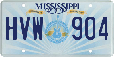 MS license plate HVW904