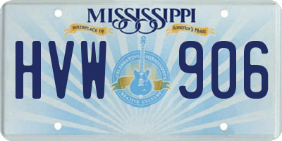 MS license plate HVW906